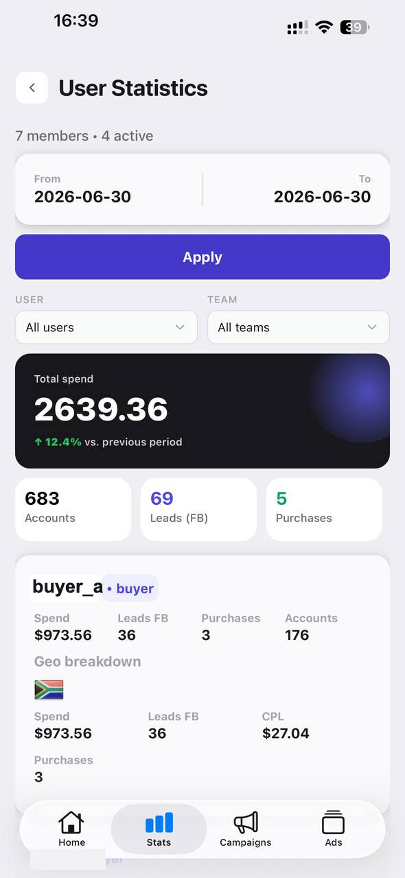 App — statistics